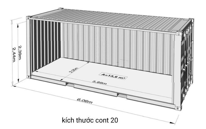 Kích thước Container 20 feet